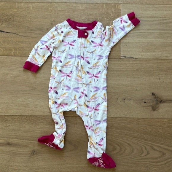 Burt's Bees Baby Dragonfly Organic Zip Front Footie 3/6m - Picture 1 of 4